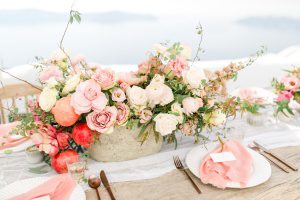 santorini wedding table setting